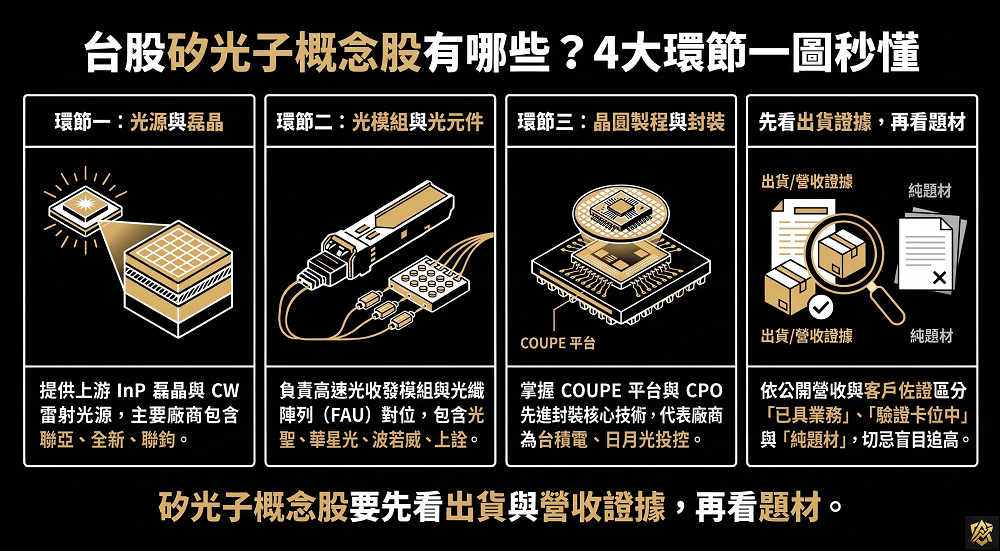 矽光子概念股,矽光子概念股有哪些,矽光子供應鏈,光通訊概念股、光收發模組概念股